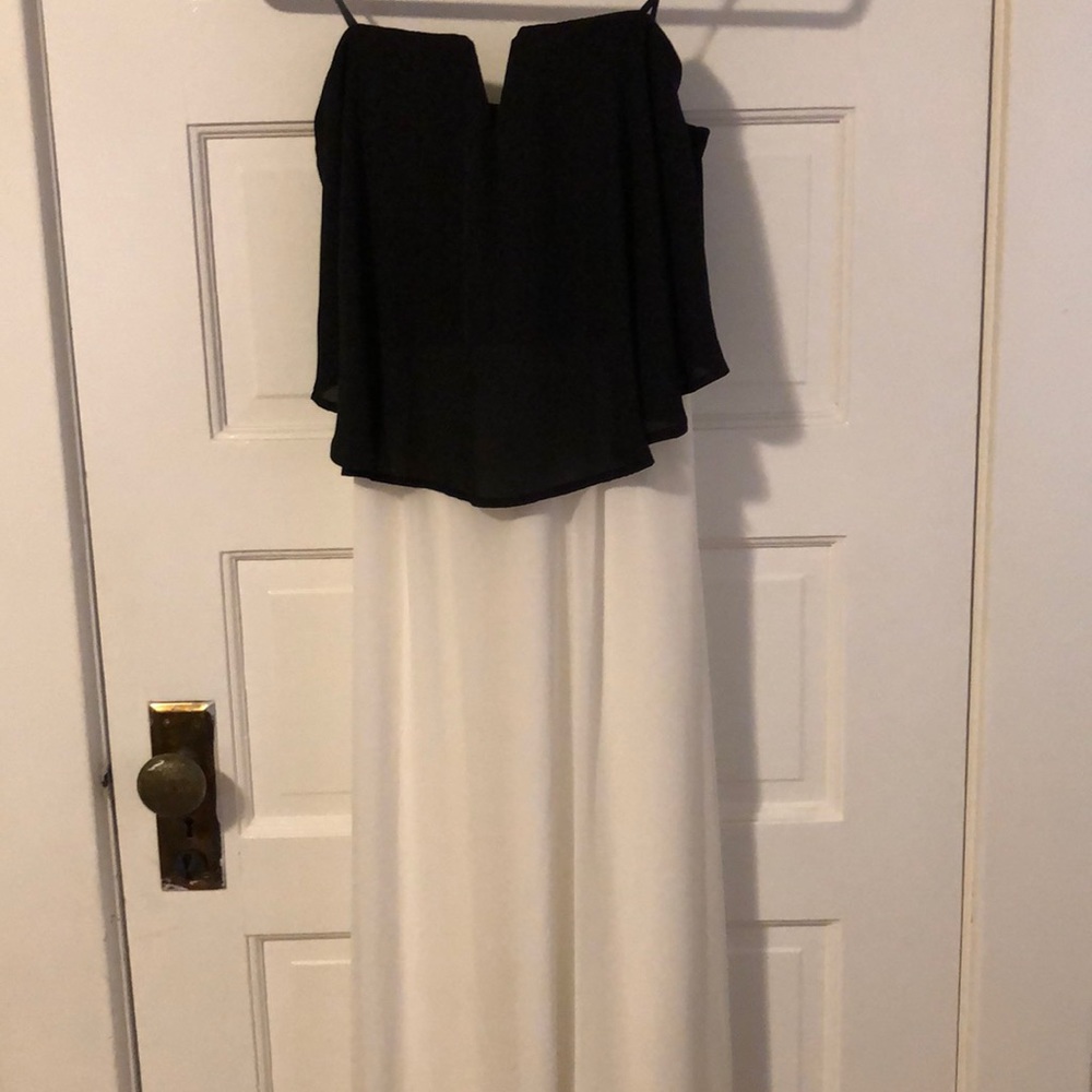Black and white gown